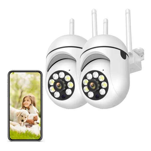 2 Piezas Cámara De Seguridad Wifi 360° Hd 3mp Con Alarmaa Ip