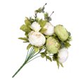 thumbnail image 4 of Ramo de peonía artificial de 13 cabezas simulación floral decoración del banquete de boda flor falsa, verde otoño Speravity HA8918-04B, 4 of 6