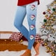 thumbnail image 1 of MKLEKYY Leggings deportivos para mujer Leggings para mujer Leggings de entrenamiento Pantalones con estampado navideño de bloques de color Leggings suaves y elásticos 3842, 1 of 4