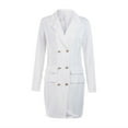 thumbnail image 3 of ZAXARRA Women Double Breasted Button Front Military Style Blazer Coat Jacket, 3 of 5