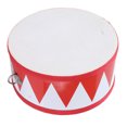 thumbnail image 1 of Tambor para niños con correa, juego de batería de juguete de madera, tambor de mano para niños, tambor para niños rojo y blanco, rendimiento finamente afinado, 1 of 12