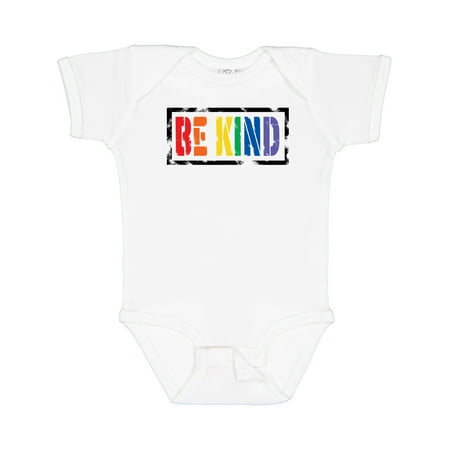 

Inktastic Be Kind Stencil LGBT Rainbow Gift Baby Boy or Baby Girl Bodysuit