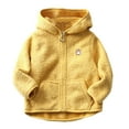 thumbnail image 2 of ATOGUTA Winter Coats for Toddler Girls Soft Fleece Sherpa Jacket Full Zip Hoodie Coat Yellow, Size 12M-6, 2 of 3
