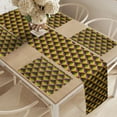 thumbnail image 2 of Ambesonne Lattice Table Runner & Placemats, 3D Cubes Vibrant Colors, Placemat 4 pcs + Runner 12"x90", Hot Pink Yellow, 2 of 2