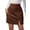 Brown, variant on Women Faux Suede Mini Skirt with Slit High Waisted Button Front A-Line Bodycon Short Skirts Green M
