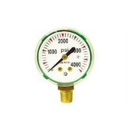Uniweld 1-1/2 in. Green Cased Welding Gauge 0-4000 PSI - G56D
