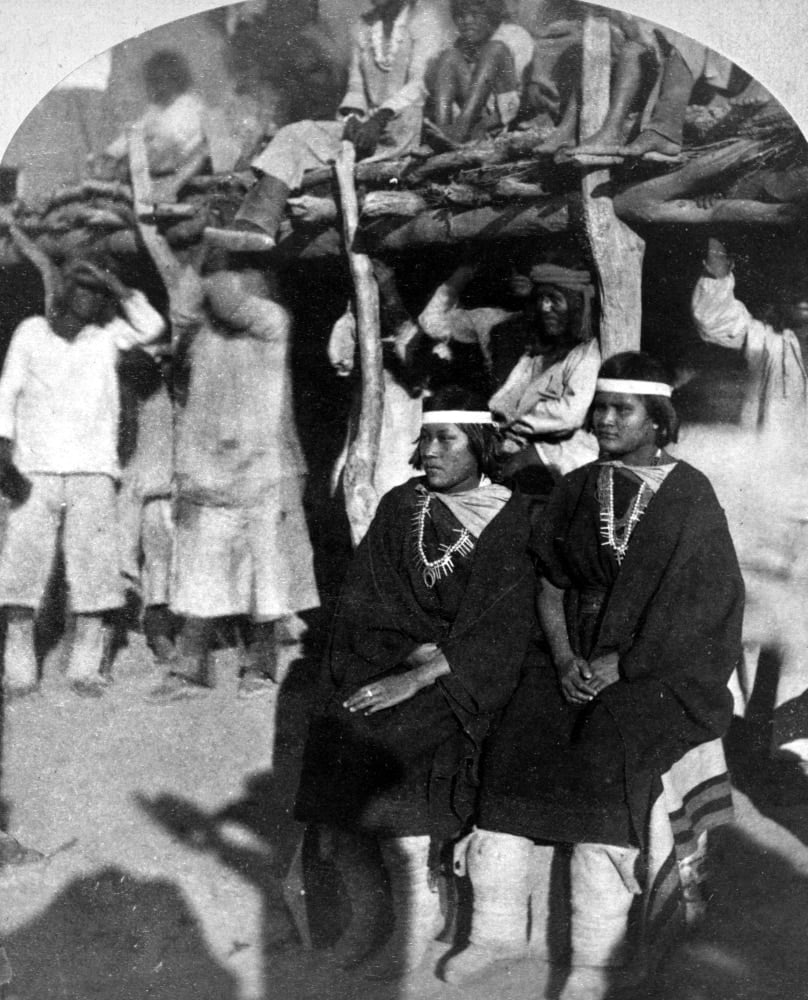New Mexico Zuni Women. /Ntwo Zuni Women At A Pueblo Village In New