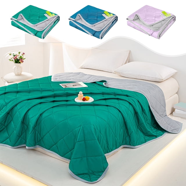 Sentmoon Cold Blankets for Sleeping Ice Blanket Cool Feeling Silk Fiber Summer Comforter Summer Cooler Gift Comforter Conditioner Comforter Solid Color