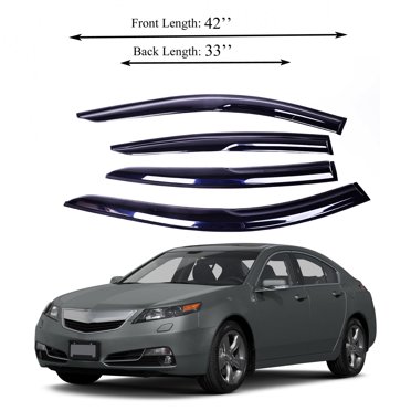 4-Piece 3D Mugen Style Window Vent Visors For 2019-2023 Acura RDX - Dark Smoke Tint