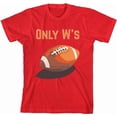 thumbnail image 3 of Only W's American Football Youth Red Crew Neck Short Sleeve Tee-Medium, 3 of 4