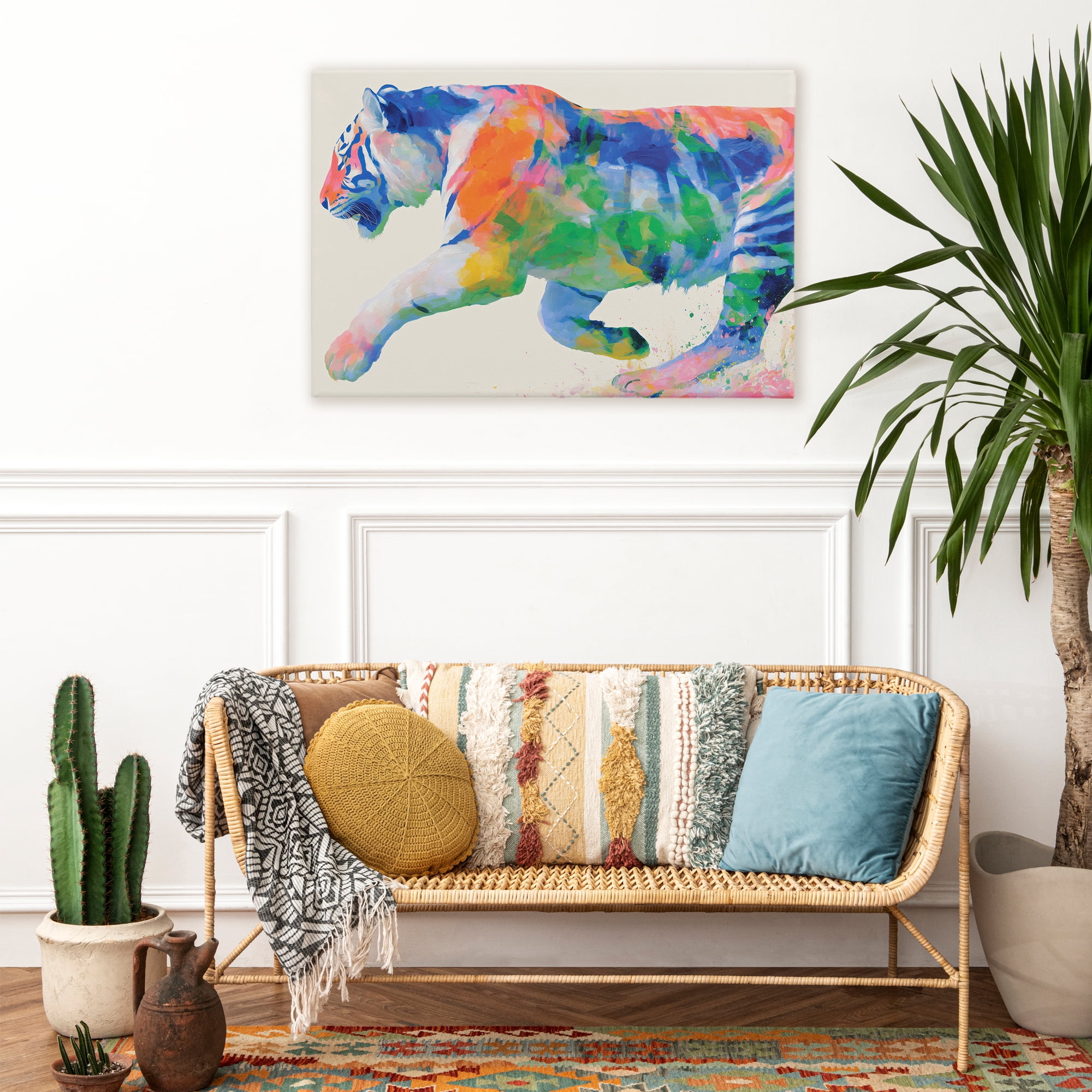 Stupell Industries Colorful Tiger In Motion Canvas Wall Art, design by Chromatic Storm Studio