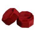 thumbnail image 1 of Caja de anillo Unique Bargains de terciopelo doble 2 ranuras rojo oscuro, 1 of 7