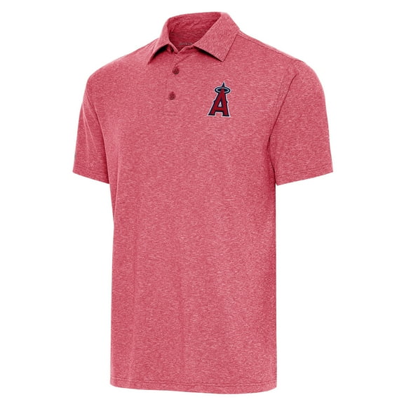 Men's Antigua  Heather Red Los Angeles Angels Par Polo