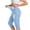Light Blue, variant on BVnarty Women's Printed Denim-Look Capri Leggings, High Waist, Breathable Calf Length Outdoor Workout Pants Pink M