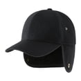 thumbnail image 3 of Gorra de invierno de forro polar para hombre, gorra de camionero, abrigada, con protección para las orejas, gorra de golf y baloncesto. Negro, 3 of 9