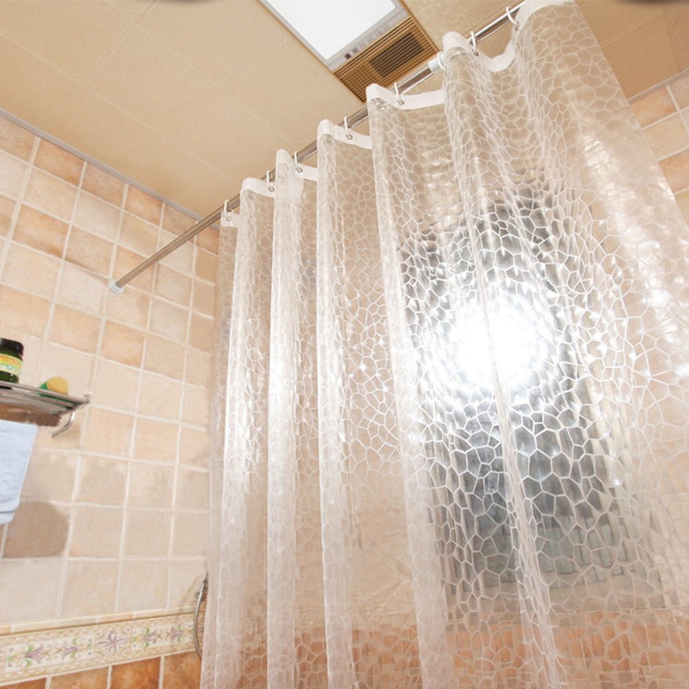 Clear Translucent EVA Shower Curtain Liner Waterproof 3D Water Cube