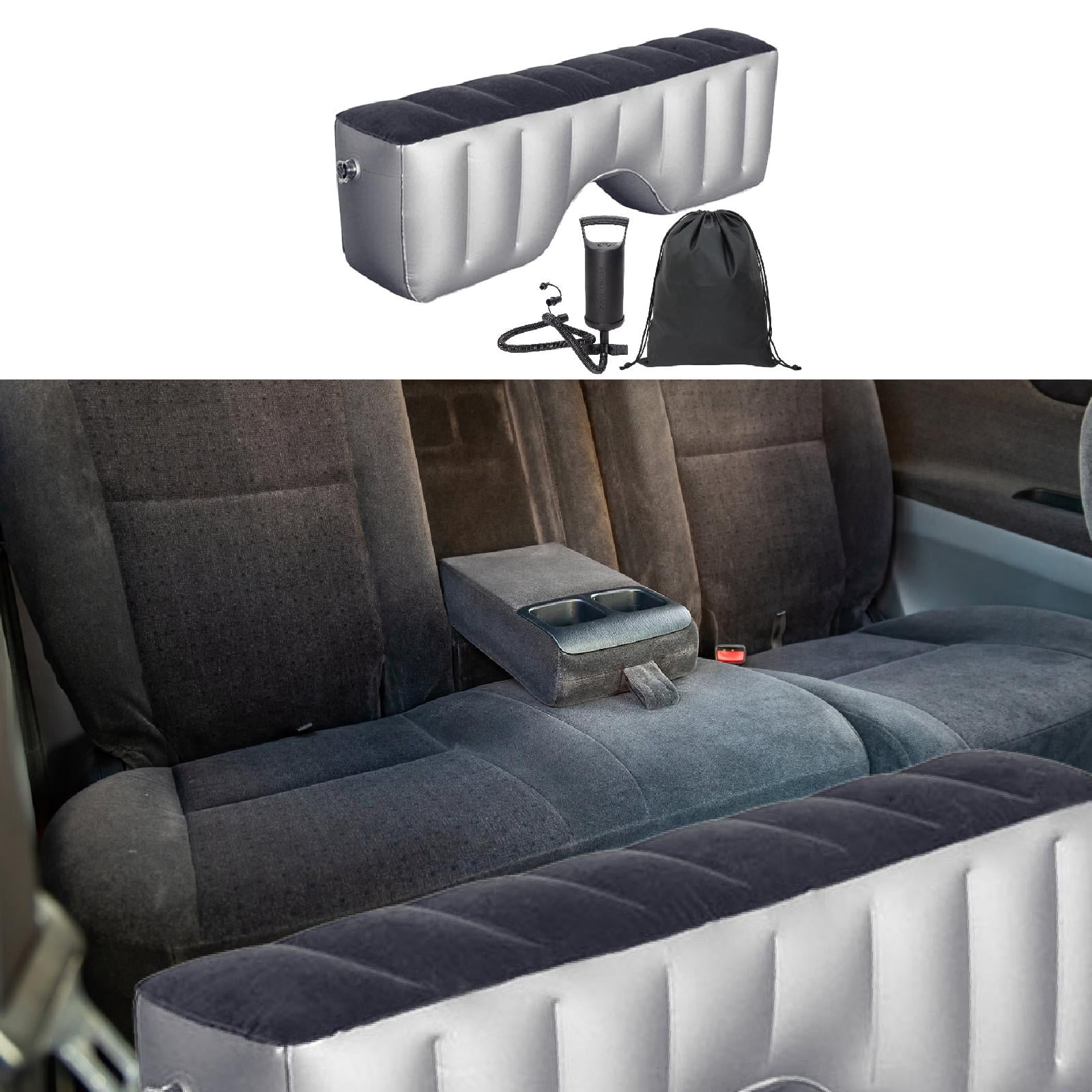 Inflatable Car Air Travel Mattress Back Seat Bed Space Filler Soft Flocked PVC for Road Trip Rest