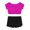 Rose Red, variant on iEFiEL Kids Girls Stretchy Tankini Outfit Tank Top with Bottoms Set for Ballet Dance Gym Workout