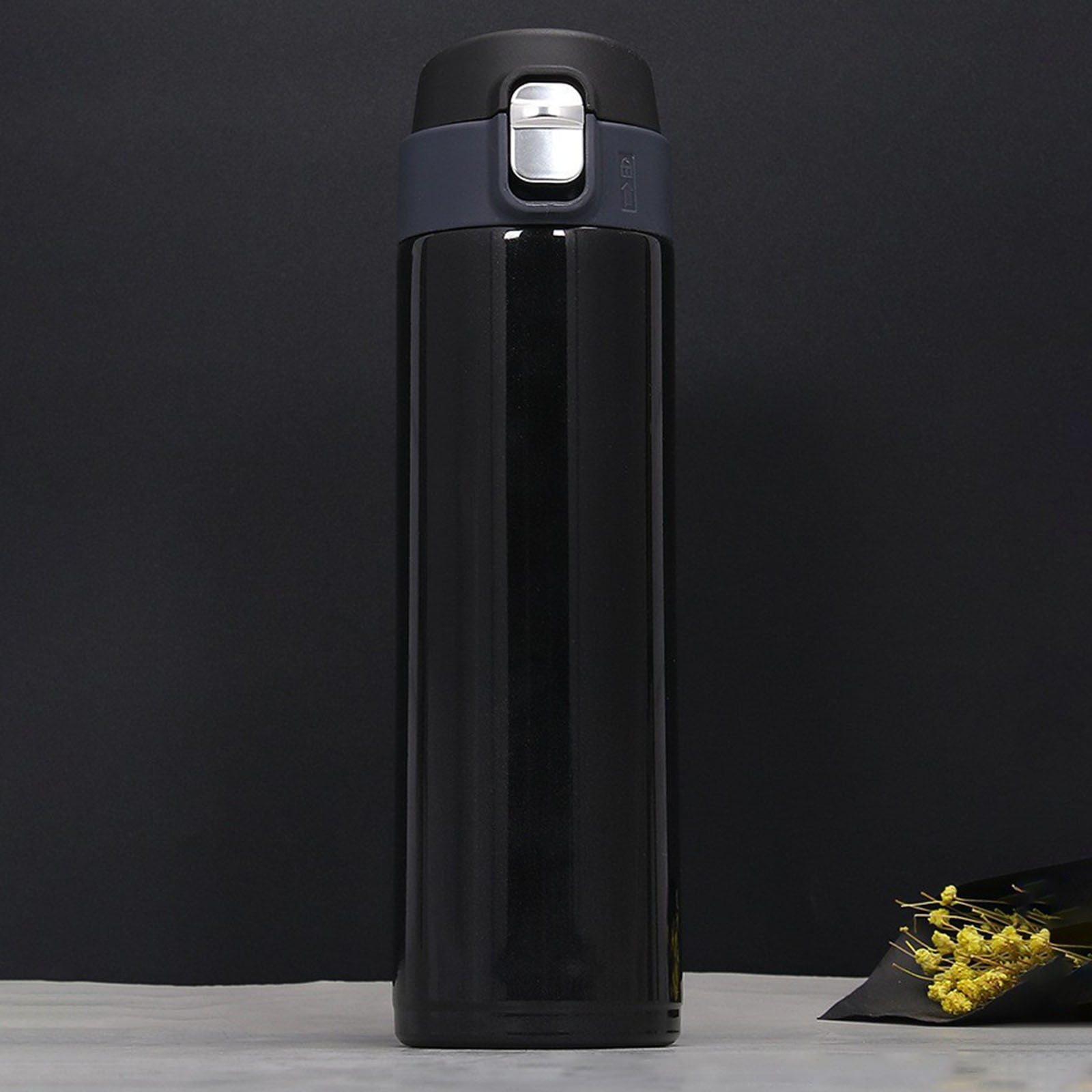 One-Touch Open Stainless Steel Tumbler 16oz, Thermal Coffee Mug with  Lockable Lid for Office & Travel - Walmart.com