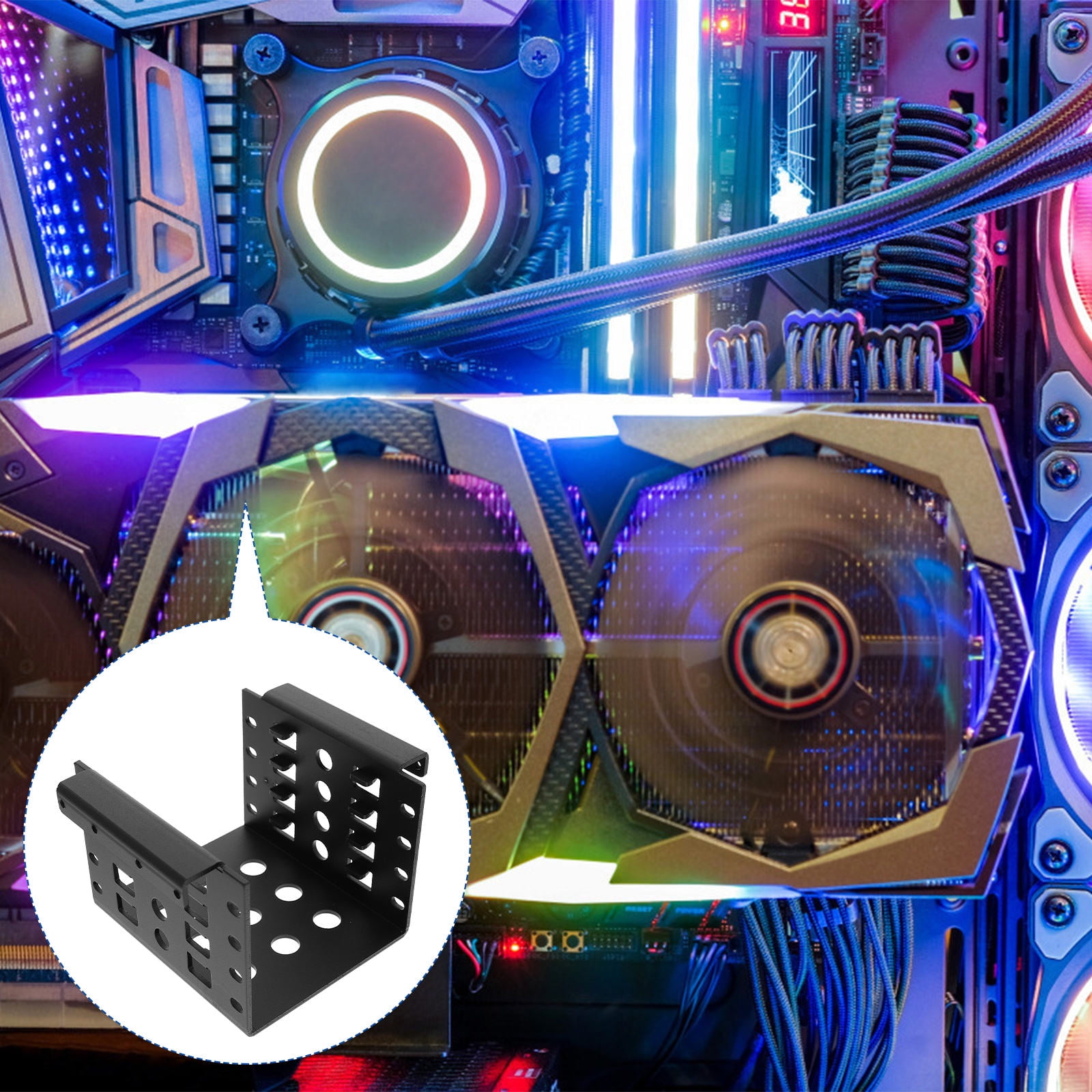 Phenofice Black 2.5 Inch Hard Drive Mounting Kit Multi Layer Hard Disk Rack with Cooling Holes for Storage