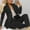 Black, variant on Jiyugala Suit for Women Women's Solid Two Piece Suit Set Business Office Long Sleeve Suit Jacket And Trouser