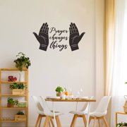 Prayer Changes Things Wall Decal – Inspirational Christian Quote Vinyl Sticker for Home Decor