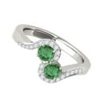 thumbnail image 7 of Mauli Jewels Engagement Rings for Women 1.10 Carat Two Stone Emerald and Diamond Ring 4 Prong-Setting14K White Gold, 7 of 7
