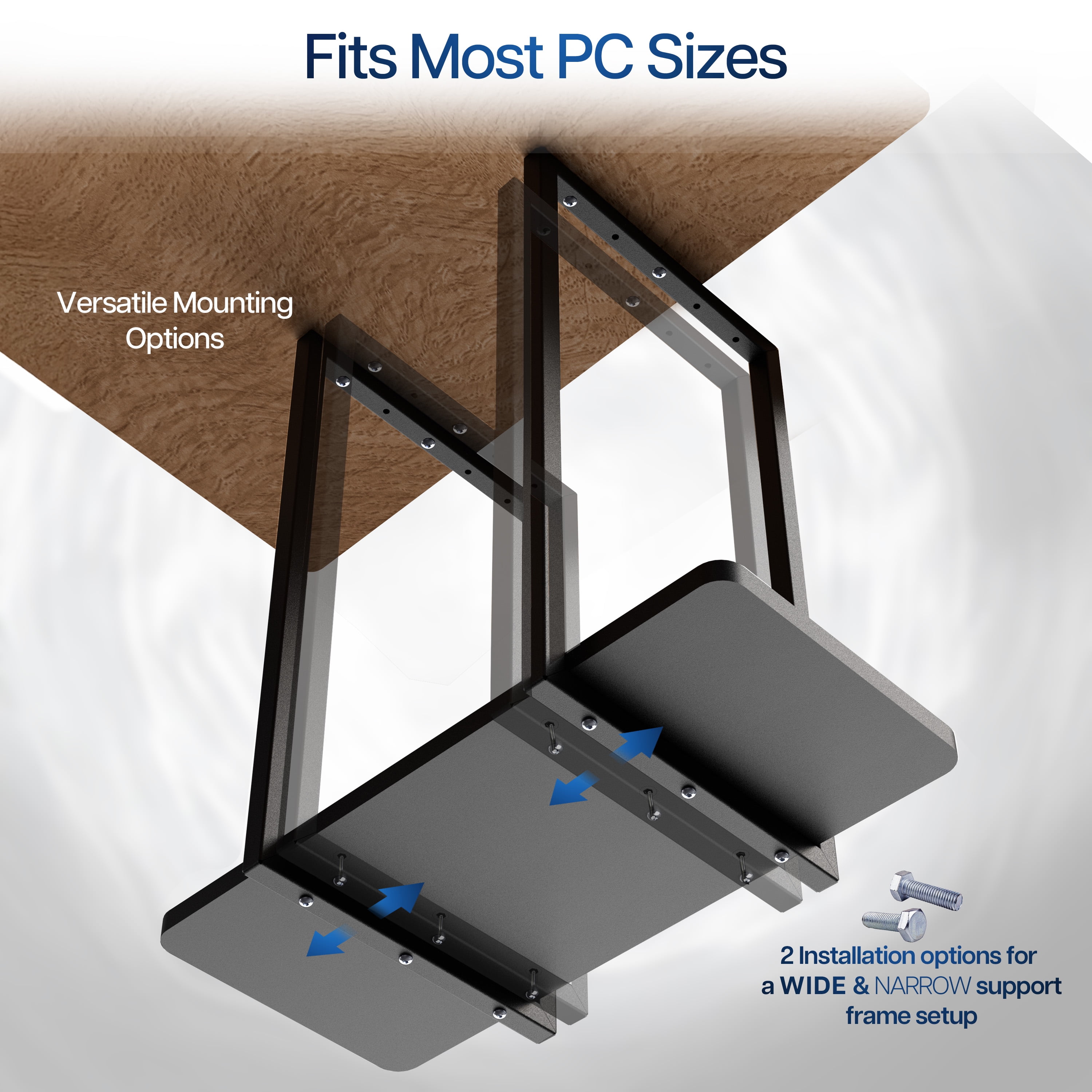 VIVO Large Under Desk PC Shelf Mount