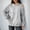 Gray, variant on Brondbend Womans Hoodie Women's Hoodies Pullover Long Sleeved Off the Shoulder Pockets Pullover Solid Color Comfy Stylish Oversized Tops Lady Holiday Running Fall Winter Wear Gray