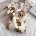 thumbnail image 3 of Bolso de felpa de otoño con estampado de oso de gran capacidad para mujer (blanco), 3 of 6