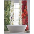 thumbnail image 5 of Italian Tricolor Floral Sheer Curtains 2 Panels Set Watercolor Green White Red Flowers Botanical Sheer Window Curtains Light Filtering Rod Pocket Voile Drapes for Bedroom Living Room 52"X84", 5 of 9