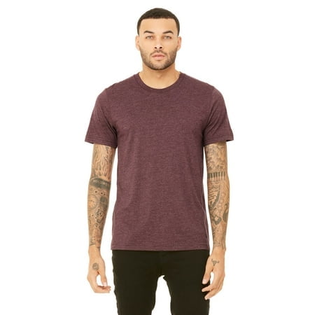 Bella Canvas Mens CVC Jersey Tee, L, Heather Maroon