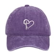 thumbnail image 1 of WEIYLL Baseball Caps for Womens Sporty Adjustable With Heart Print Activities Purple Beach Hats One Size, 1 of 3
