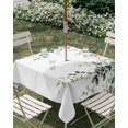 thumbnail image 2 of Eucalyptus Leaves Outdoor Tablecloth with Umbrella Hole, Pastoral Farmhouse Spring Botanical Spillproof Waterproof Outdoor Table Cover, Patio Tablecloths for Party/Garden/Picnic, Square 54"x54", 2 of 9