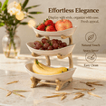 thumbnail image 3 of 3-Tier Fruit Bowl with Stand, Plastic Fruit Bowls with Bamboo Stand, 3-Tier Fruit Serving Tray Set, Large Fruit Basket for Kitchen, Oval Serving Bowls with Wood Rack for Desserts, Sushi, Candies, 3 of 6