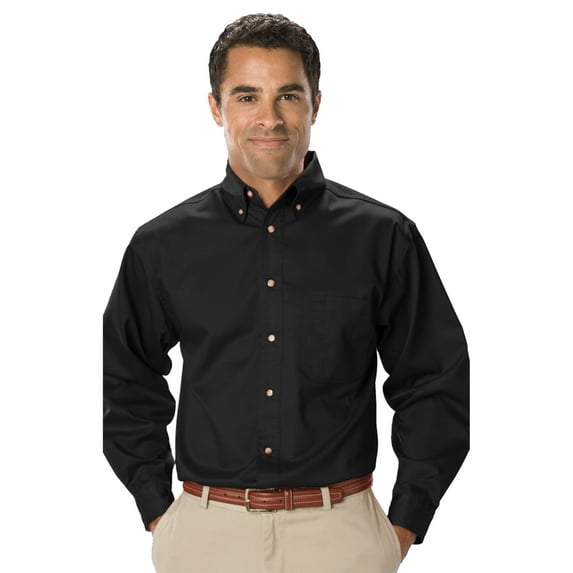 BlueGeneration Mens Long Sleeve Teflon Twill - Black Medium Solid