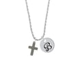 thumbnail image 2 of Delight Jewelry Stainless Steel 5/8" Cross - Silvertone Script Initial Disc - B - Charm Necklace, 20"+3", 2 of 4
