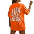 thumbnail image 2 of Orange Women's Short Sleeve T-shirt, Good Things Are Coming Women'S Letter Printed Shirt Short Sleeve Round Neck T Shirt Fashion Top Lightweight Soft Casual Summer Clothing Clothes,Women's Short sleev, 2 of 4