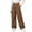Brown, variant on Xaqiouau Girls Cargo Pants Wide Leg Loose Fit Elastic Waist Casual Trousers with Side Pockets Kids Streetwear Full Length Pants School Daily Wear Light Blue 10-11Years