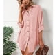thumbnail image 4 of Top De Camisa De Longitud Media Para Mujer, Vestido De Camisa Con Solapa Para Mujer Lavable A Máquina Tela Cómoda Puños Amigables Con La Piel Everted Elegante Para La Vida ANGGREK II1711, 4 of 8