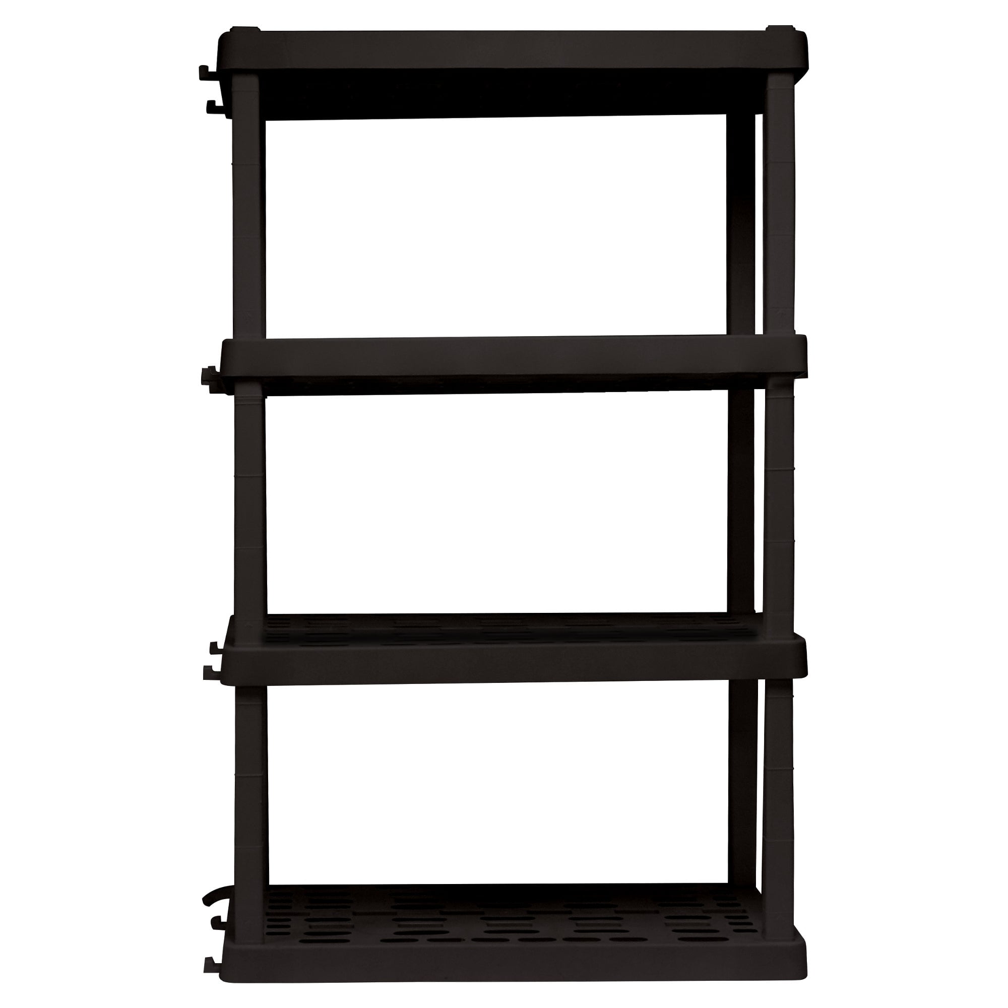 Hyper Tough Plastic Storage Shelves Garage Shelving Unit 4-Tier 36"W x 18"D x 56"H Black 600 lb Capacity