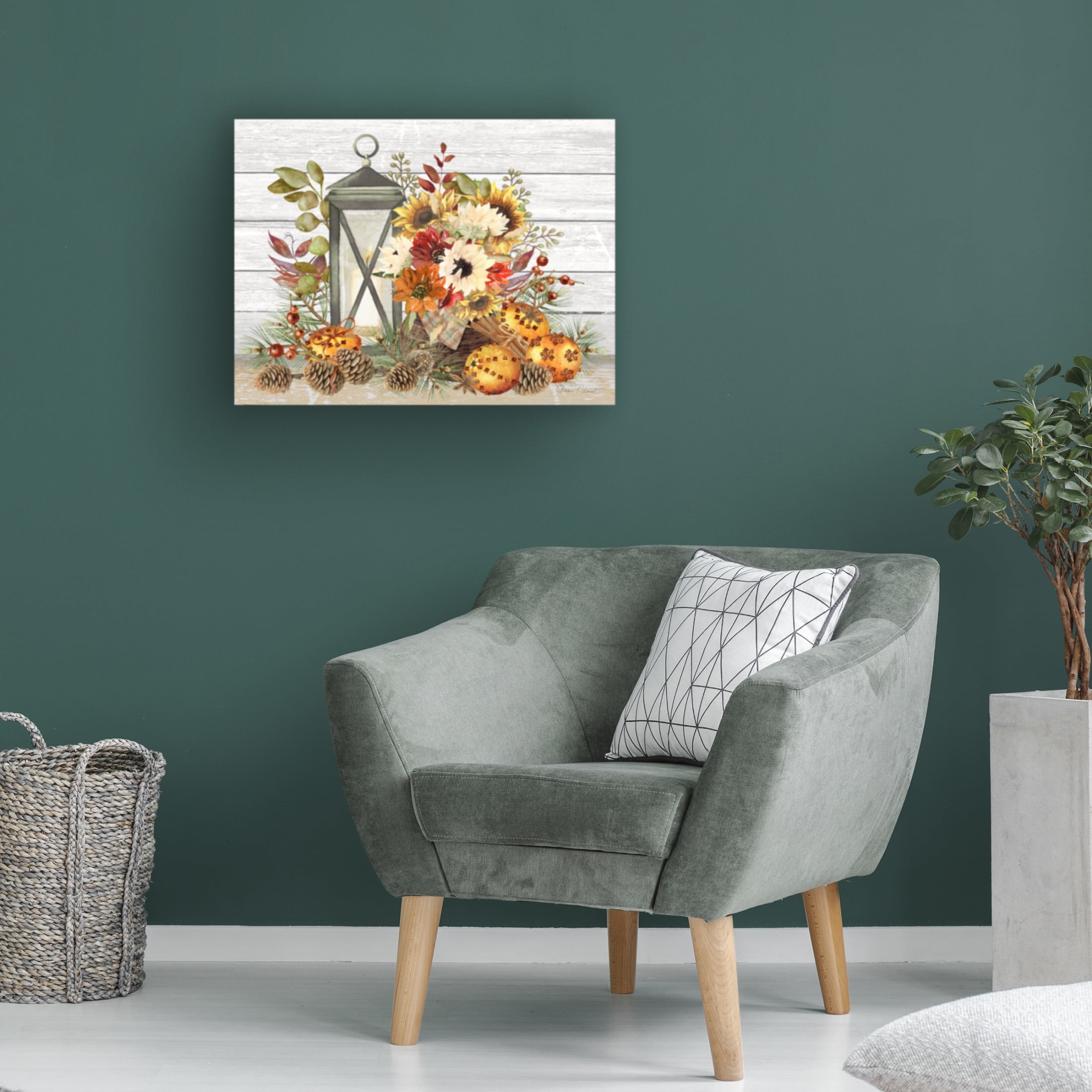 Canvas Wall Art - Jean Plout 'Fall Lantern B' Wall Art for Living Room, Bedroom, or Office Décor by Trademark Fine Art - 19 x 14 Inches