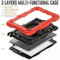 thumbnail image 4 of TECH CIRCLE Case for Apple iPad Mini (7.9") Tablet - [Built with Screen Protector] Heavy Duty Protection Rugged Case with Kickstand Portable Handle Drop Proof Cover, Red, 4 of 10
