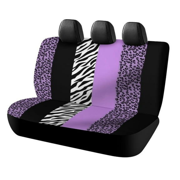Animal Print Zebra Stripes Car Rear Seat Covers Back Elastic Flexible Car Seat Covers Decorative Fits Most Cars, SUVs, Trucks And Vans