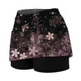 thumbnail image 4 of Women Tennis Skirt Golf Skorts Built-In Floral Printed Ruffle Shorts Stretchy Comfy Dailywear Athletic Skorts Skirts for Women,Purple,4XL, 4 of 6
