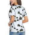 thumbnail image 3 of Wukai Sea Turtle Classic V-Neck T-Shirt for Women: Comfortable, Stylish, and Versatile Wardrobe Essential-Large, 3 of 7