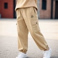 thumbnail image 2 of NOLDARES Boys Joggers Pants Toddler Quick Dry Lightweight Hiking Pants Kids Pull On Sweatpants(Khaki,3-4 Years), 2 of 9
