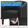 thumbnail image 3 of TrumanPick Barrel Accent Chair with Ottoman, Leather Comfy Club Chair Cozy Living Room Reading Chair Armchair for Bedroom, Black, 3 of 6
