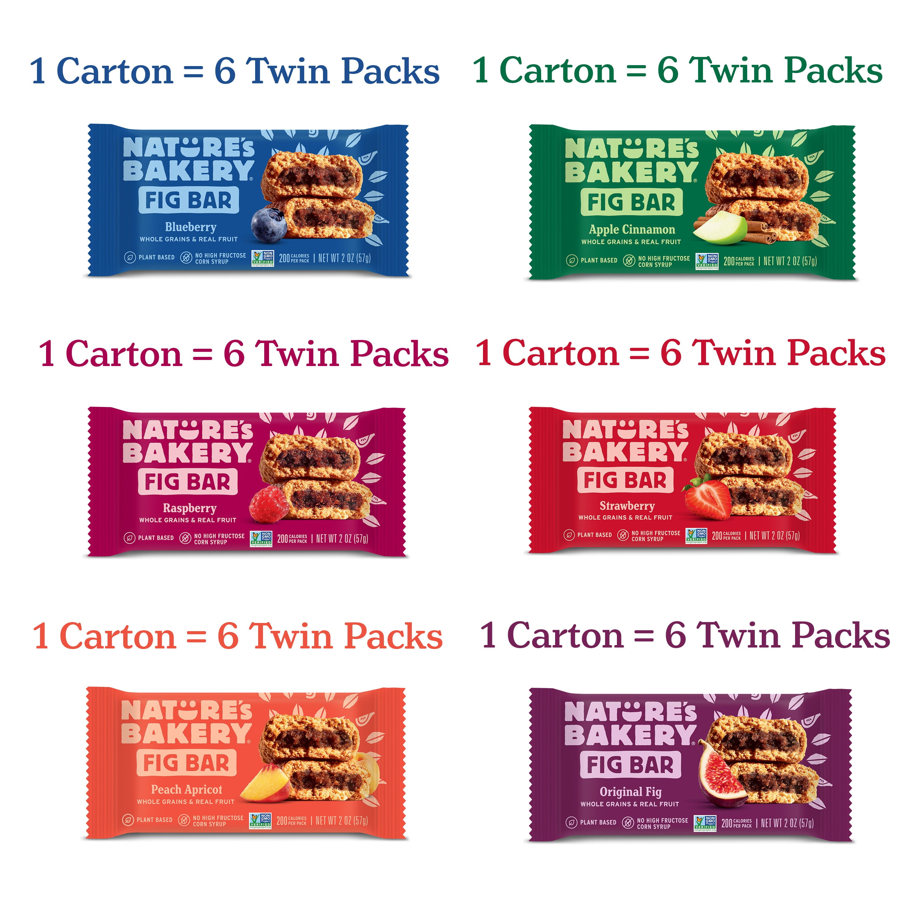 Nature's Bakery Whole Wheat Variety Pack, 2 oz Snack Bars, (36 Ct), Vegan, Non-GMO, Plant-Based