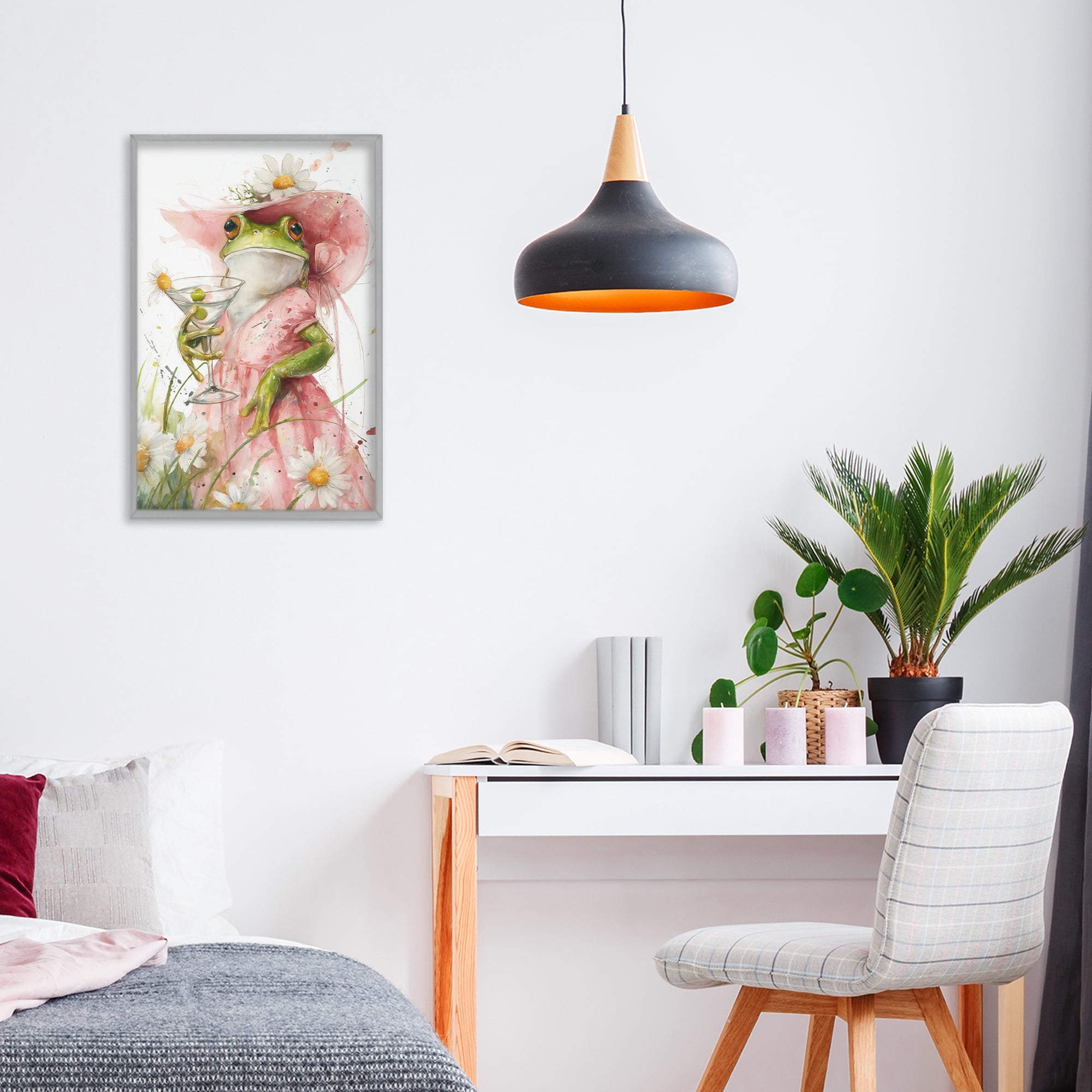 Stupell Industries Martini Hoppy Hour Gray Framed Giclee Art, design by Tina LeCour